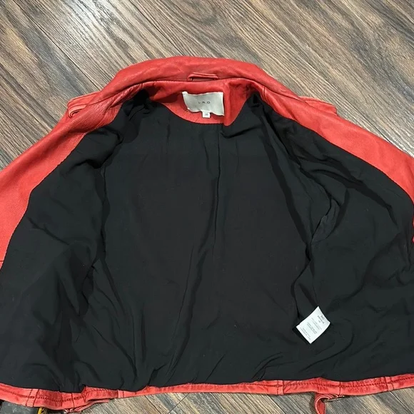 Red Ashville Lamb Leather Biker Jacket size 38 (size 6) - Picture 5 of 9